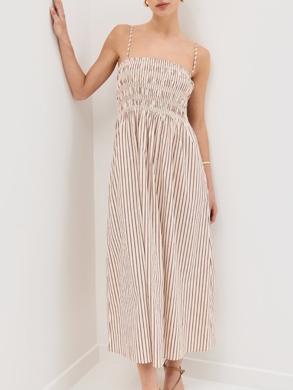 Pistola Bianca Dress in Tiramisu Stripe, Size M